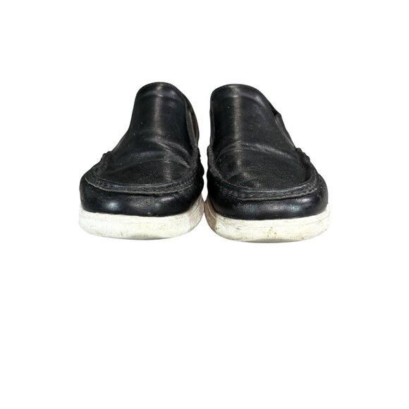 Mishall By Tandy Mens Black Slip-On Loafers Leather Upper & Rubber Sole - Picture 6 of 11